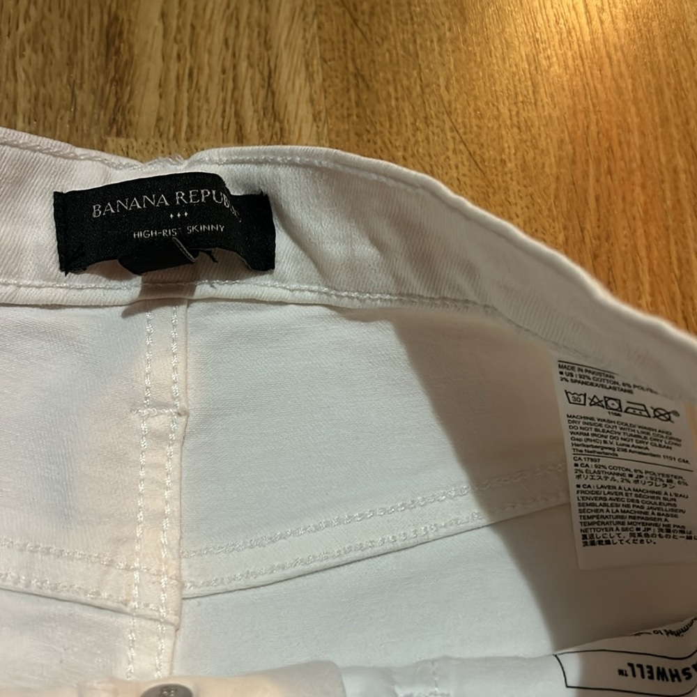Banana Republic Stylish Women's White High Rise Skinny Jeans Size 27 / 4 - Picture 6 of 11